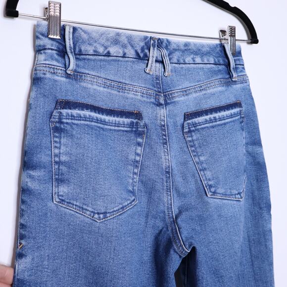 GOOD AMERICAN Good Classic Boot Jean Indigo412 High Rise Distressed Women's 6/28 - Picture 11 of 16